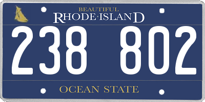 RI license plate 238802