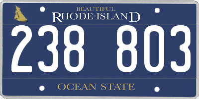 RI license plate 238803