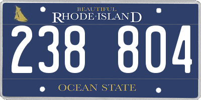 RI license plate 238804