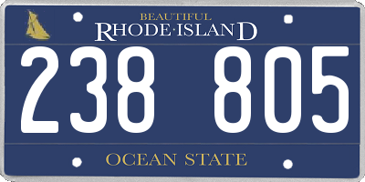 RI license plate 238805