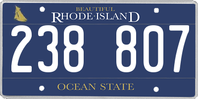 RI license plate 238807