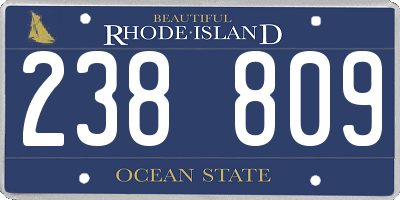 RI license plate 238809
