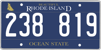 RI license plate 238819