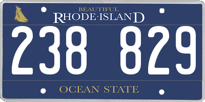 RI license plate 238829