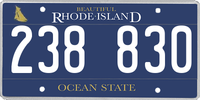 RI license plate 238830