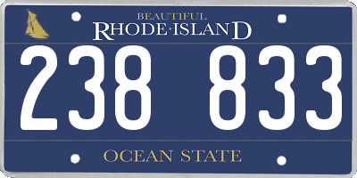 RI license plate 238833