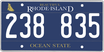RI license plate 238835