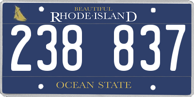 RI license plate 238837