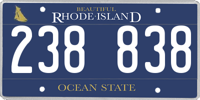 RI license plate 238838