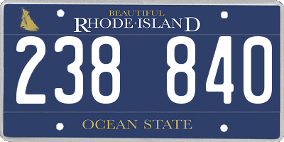 RI license plate 238840
