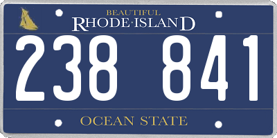 RI license plate 238841
