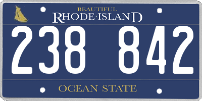 RI license plate 238842