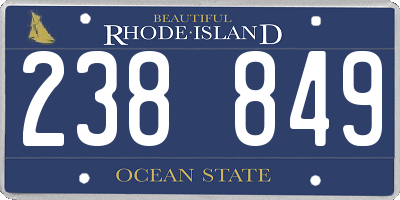 RI license plate 238849