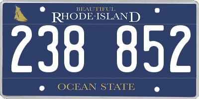 RI license plate 238852