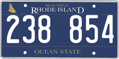 RI license plate 238854