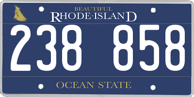 RI license plate 238858
