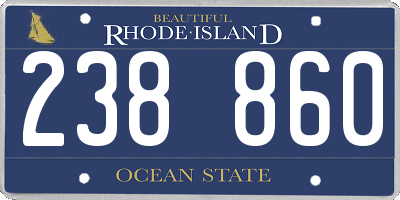 RI license plate 238860