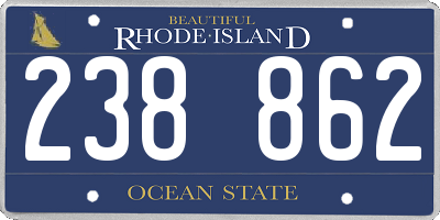 RI license plate 238862