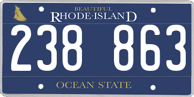 RI license plate 238863