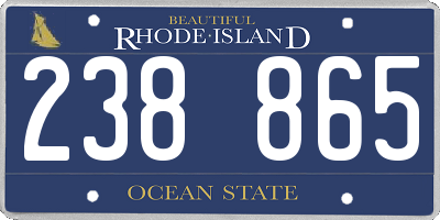 RI license plate 238865