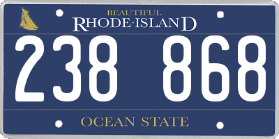 RI license plate 238868