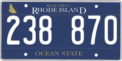 RI license plate 238870