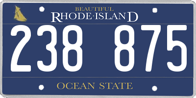 RI license plate 238875