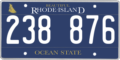 RI license plate 238876