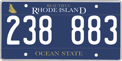 RI license plate 238883