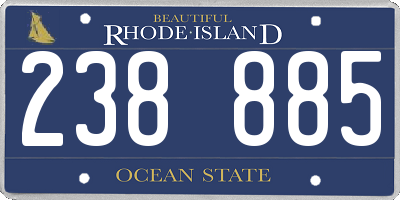 RI license plate 238885