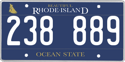 RI license plate 238889