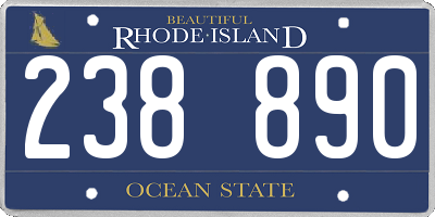 RI license plate 238890