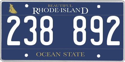 RI license plate 238892