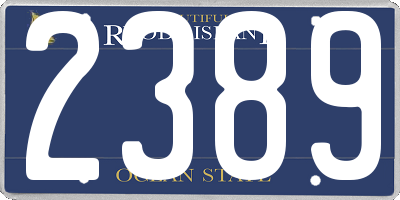 RI license plate 2389