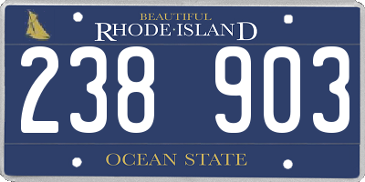 RI license plate 238903
