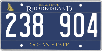 RI license plate 238904