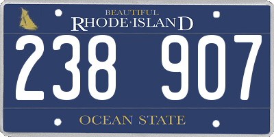 RI license plate 238907