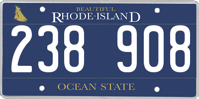RI license plate 238908