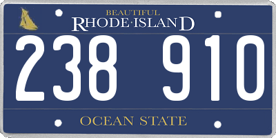 RI license plate 238910