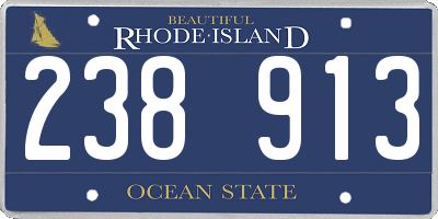 RI license plate 238913
