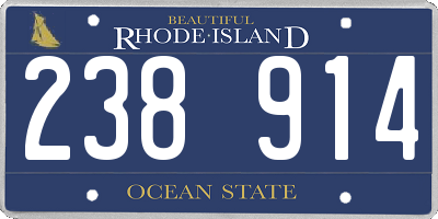 RI license plate 238914