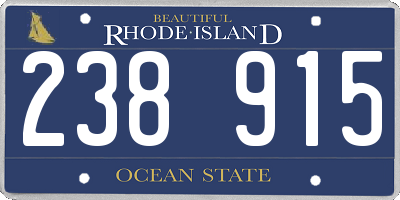 RI license plate 238915