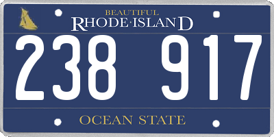 RI license plate 238917