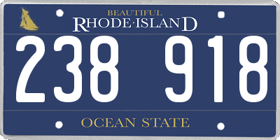RI license plate 238918