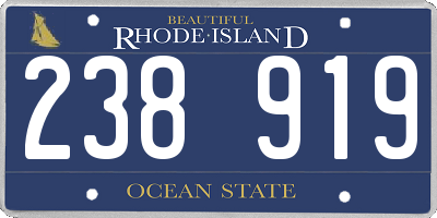 RI license plate 238919