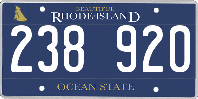 RI license plate 238920