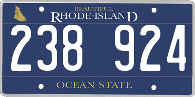 RI license plate 238924
