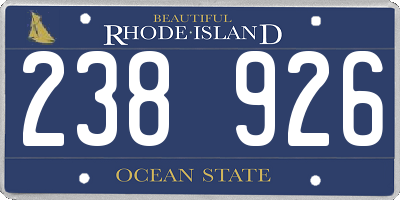 RI license plate 238926