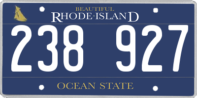 RI license plate 238927