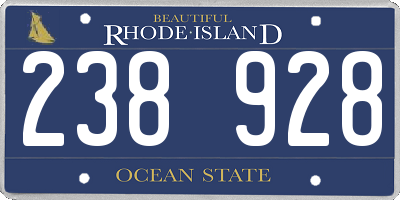 RI license plate 238928